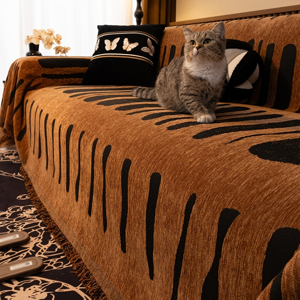 TribaLoom: Woven Sofa Cover with Tribal Design & Soft Texture – for Couch & Living Area
