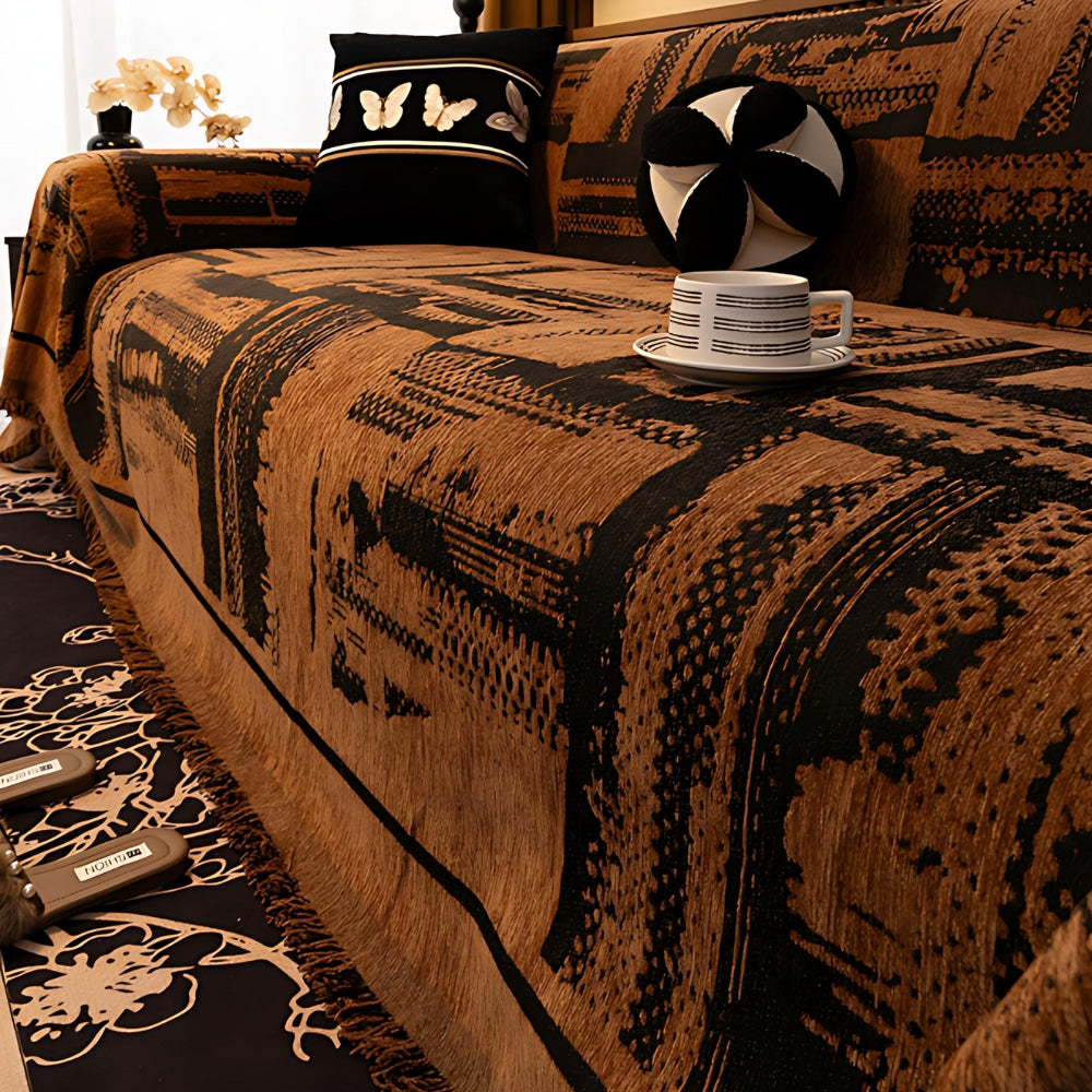 TribaLoom: Woven Sofa Cover with Tribal Design & Soft Texture – for Couch & Living Area