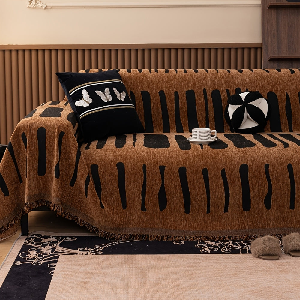 TribaLoom: Woven Sofa Cover with Tribal Design & Soft Texture – for Couch & Living Area