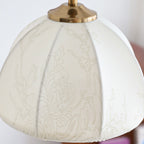 Retro Wood & White Fabric Shade Pendant Light