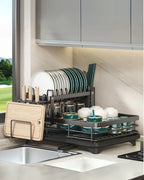 DryElegance: Dish Rack Design – elegant drying rack with multiple levels for dishes & glasses
