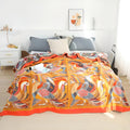 TropicaLoom: Cotton Blanket with Tropical Toucan Pattern and Light Texture – for Sofa and Bedroom