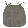 Tufted Chair Cushion, Cotton Linen Cover, Polyester Fill, Tie Straps