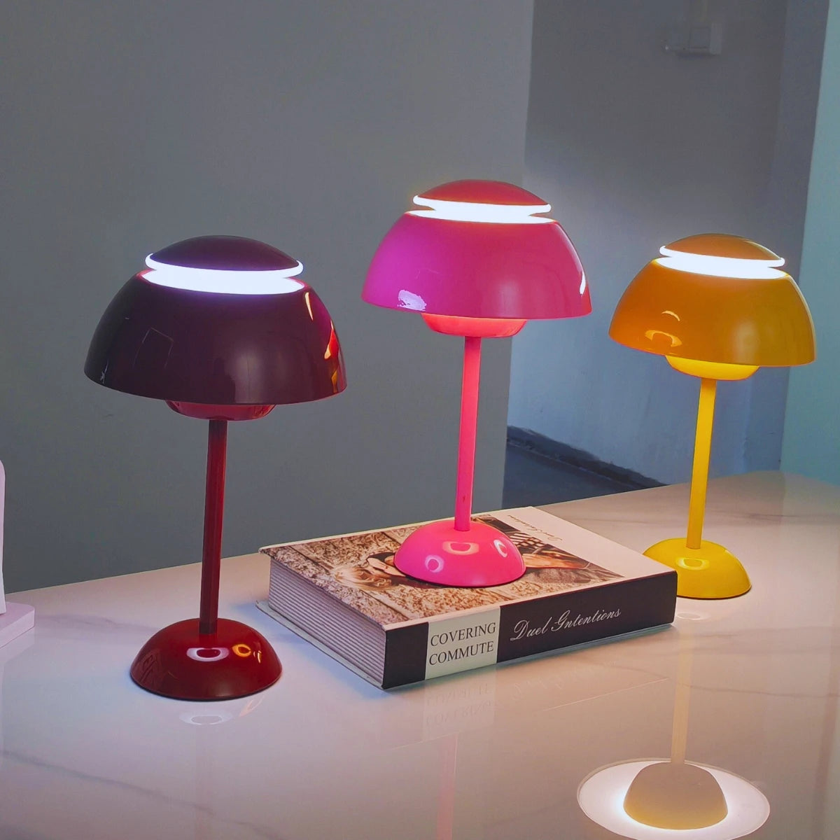 Table Lamp USB Powered Touch Control Dimmable LED Mushroom Design