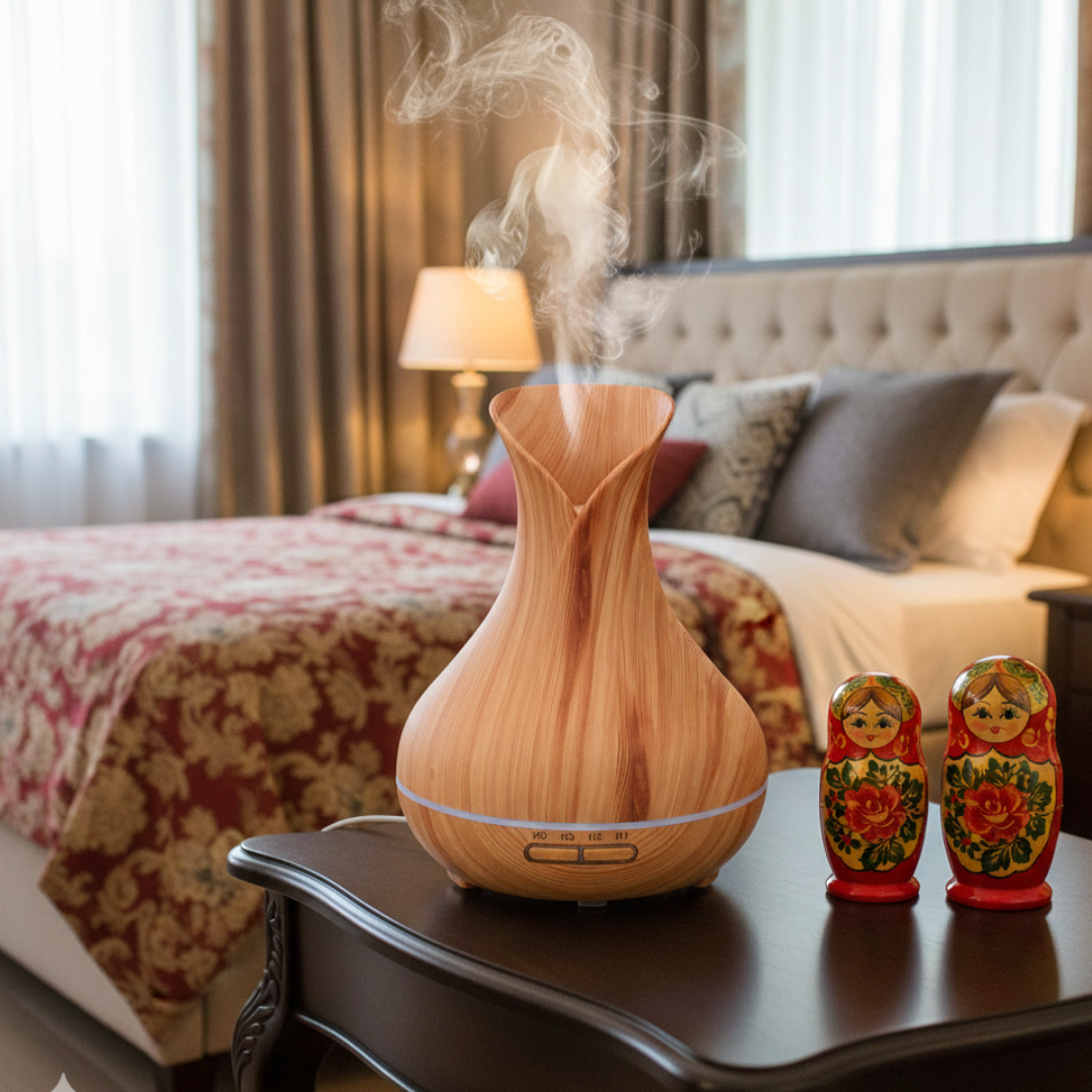 Essential Oil Diffuser 500ml Ultrasonic Humidifier LED Light Timer Function