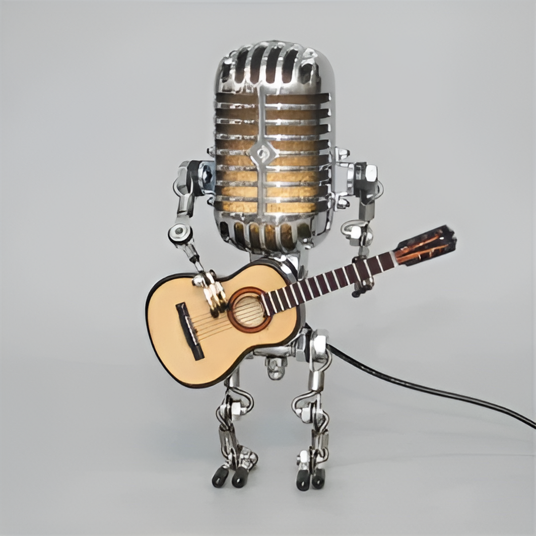 Unique Robot Table Lamp with Adjustable LED Light for Living Room and Desk – Stylish Home Decor Accent