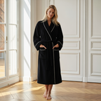 Bathrobe Plush Unisex Long Length Belted with Front Pockets