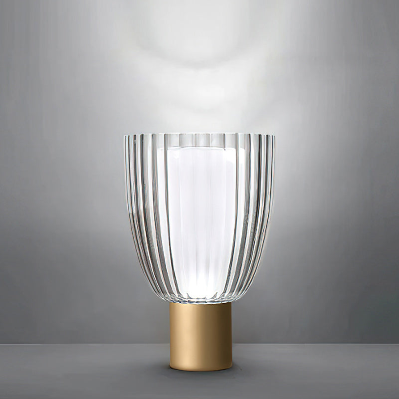 Modern Gold Metal & Glass Table Lamp