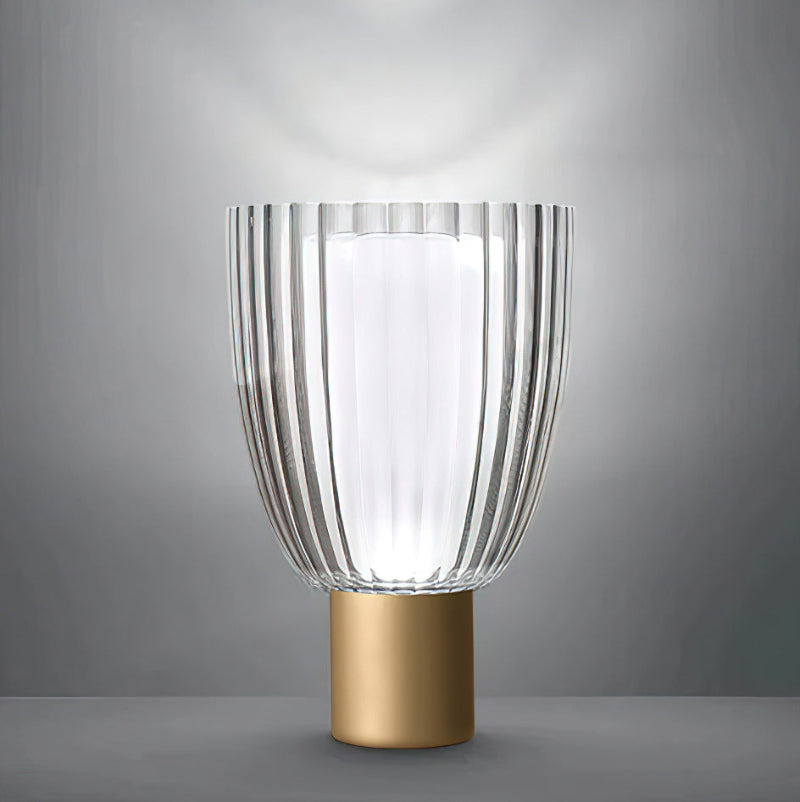Modern Gold Metal & Glass Table Lamp