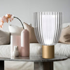 Modern Gold Metal & Glass Table Lamp