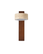 Bello Travertine Wall Sconce | Natural Stone & Walnut Wood