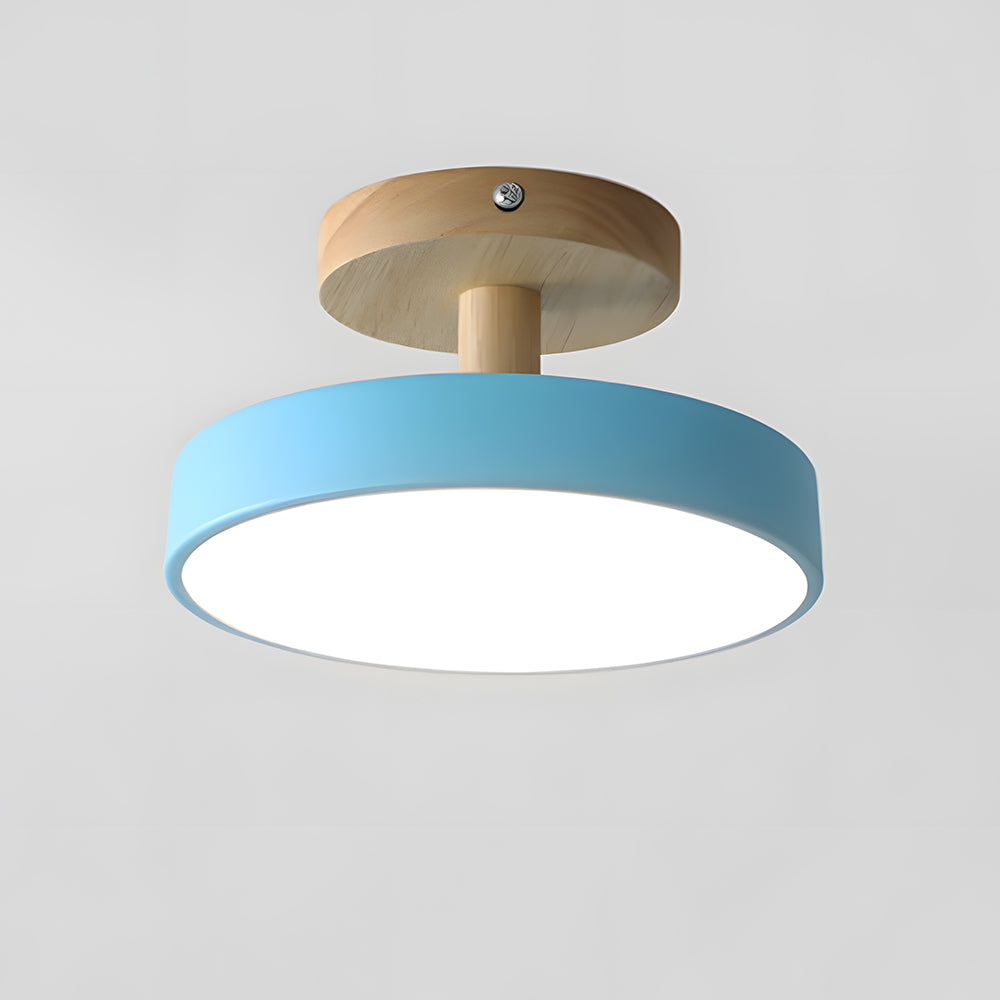 Bela LED Plafondlamp | Hout, Compact Ontwerp 18cm