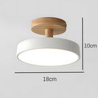 Bela LED Plafondlamp | Hout, Compact Ontwerp 18cm