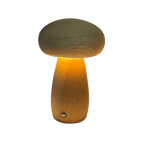 Boreal Mushroom Lamp | Natural Wood, Touch Control Dimming