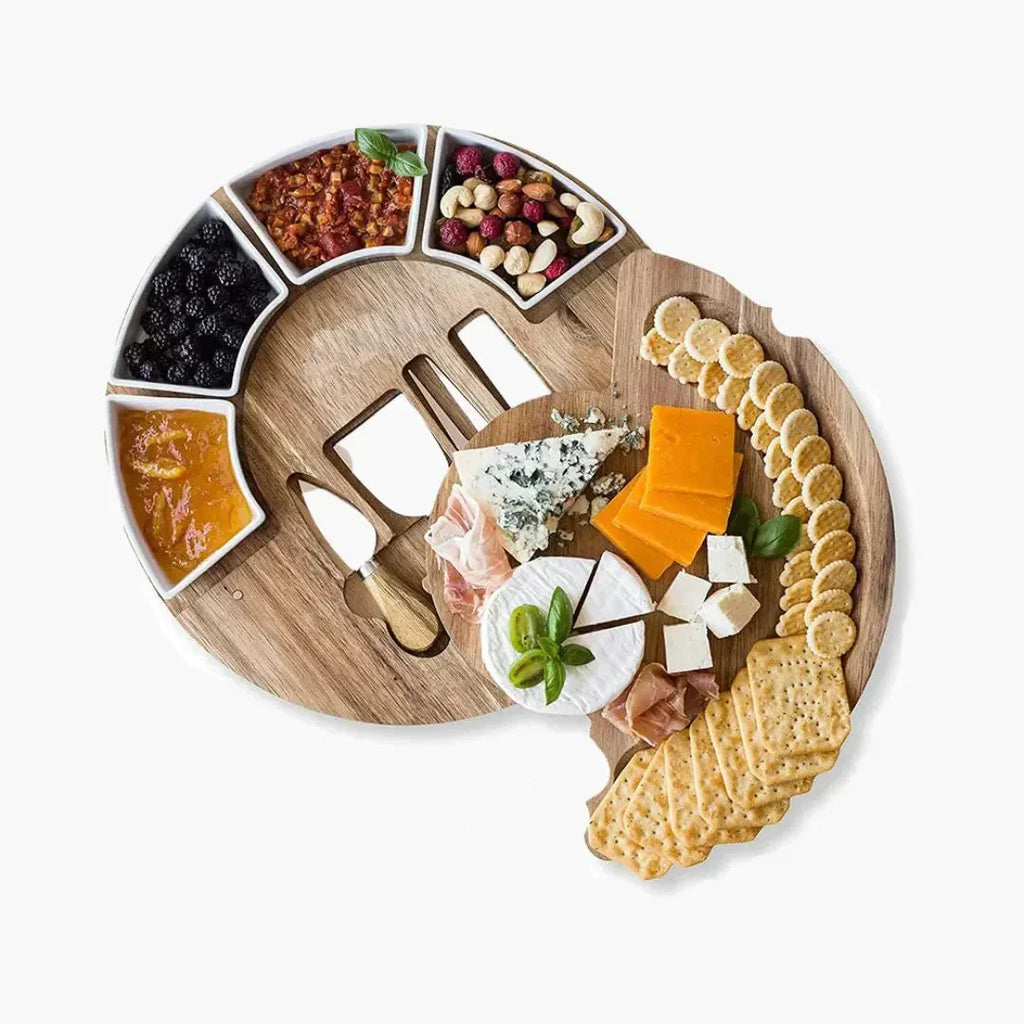 Plankora – Elegant Cheese Board and Knife Set for Festive Presentations