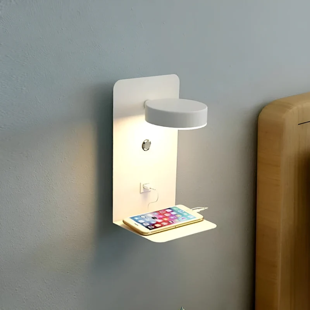 Fino LED Wandlamp | Geïntegreerde USB Poort, Minimalistisch Design