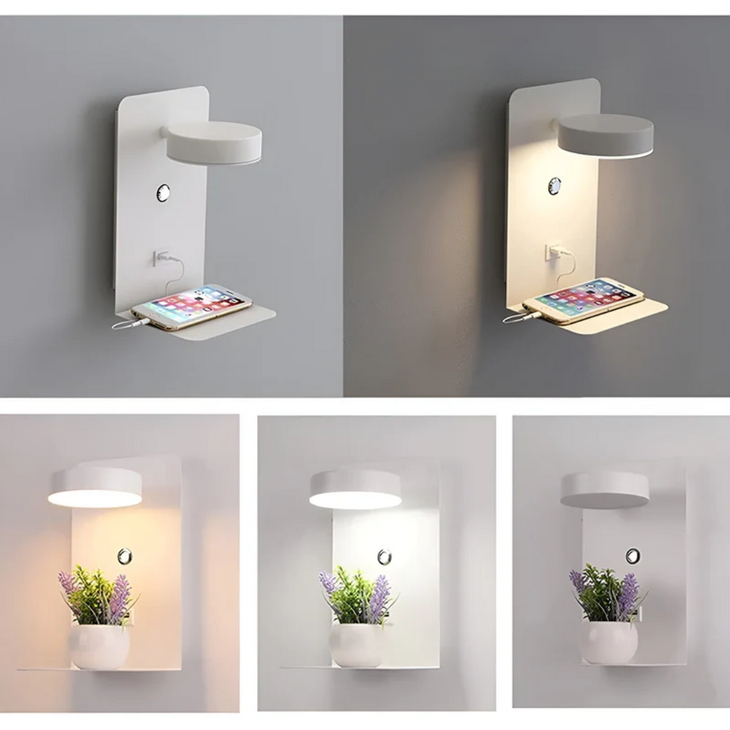 Fino LED Wandlamp | Geïntegreerde USB Poort, Minimalistisch Design