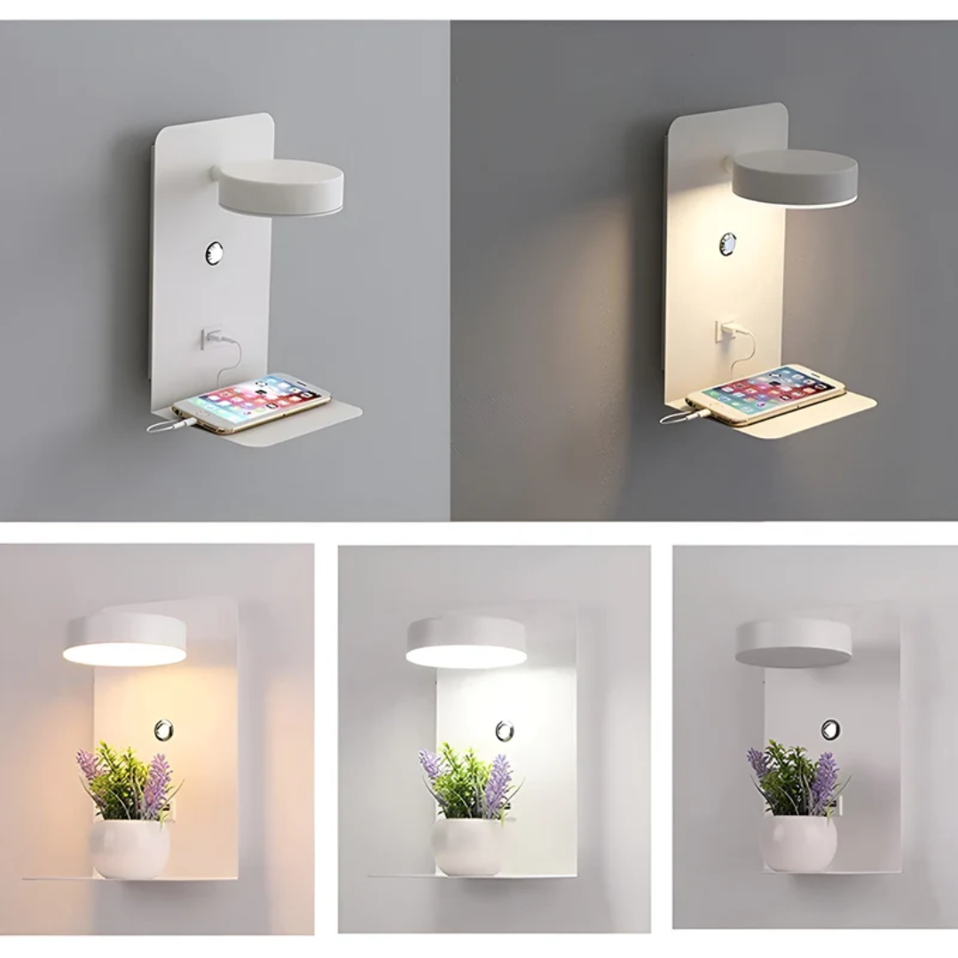 Fino LED Wandlamp | Geïntegreerde USB Poort, Minimalistisch Design
