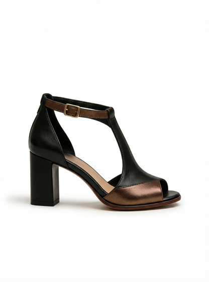 Comfortable Block-Heel Sandals for Women T-Strap Ankle-Strap