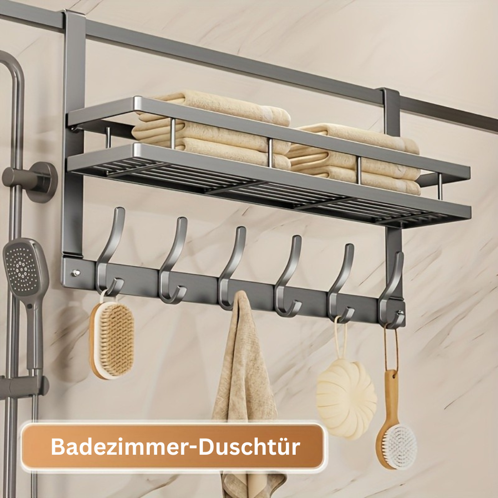 Urban Hanging: Clothes Rack Door Shelf – Modern Metal Design, Polished & Space-Saving for Hallway, Bedroom & Bathroom