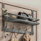 Urban Hanging: Clothes Rack Door Shelf – Modern Metal Design, Polished & Space-Saving for Hallway, Bedroom & Bathroom