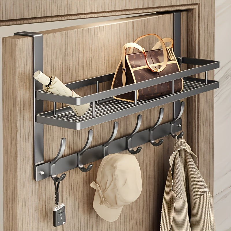 Urban Hanging: Clothes Rack Door Shelf – Modern Metal Design, Polished & Space-Saving for Hallway, Bedroom & Bathroom