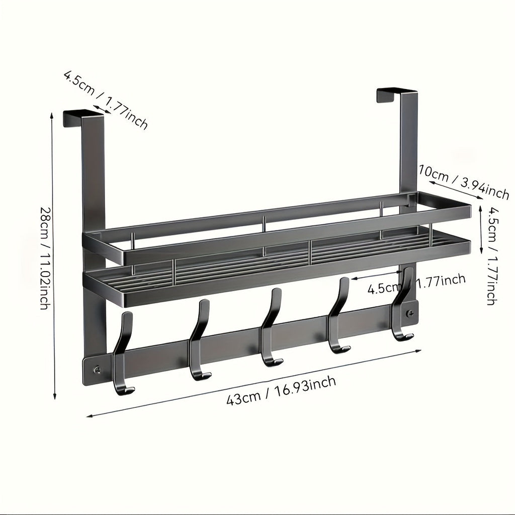 Urban Hanging: Clothes Rack Door Shelf – Modern Metal Design, Polished & Space-Saving for Hallway, Bedroom & Bathroom
