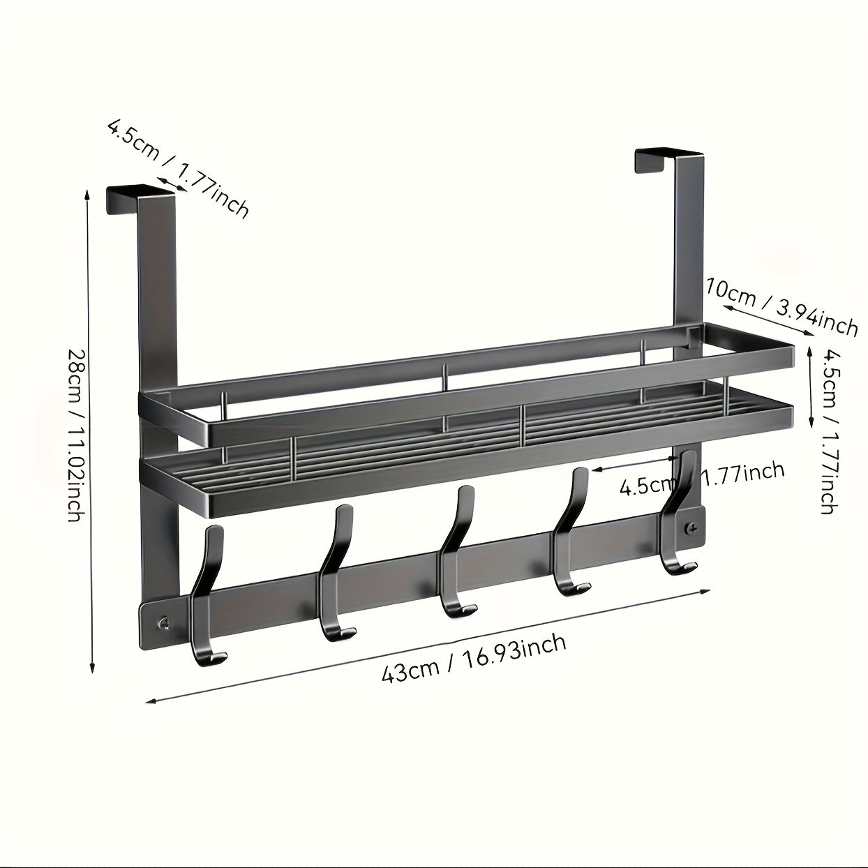 Urban Hanging: Clothes Rack Door Shelf – Modern Metal Design, Polished & Space-Saving for Hallway, Bedroom & Bathroom