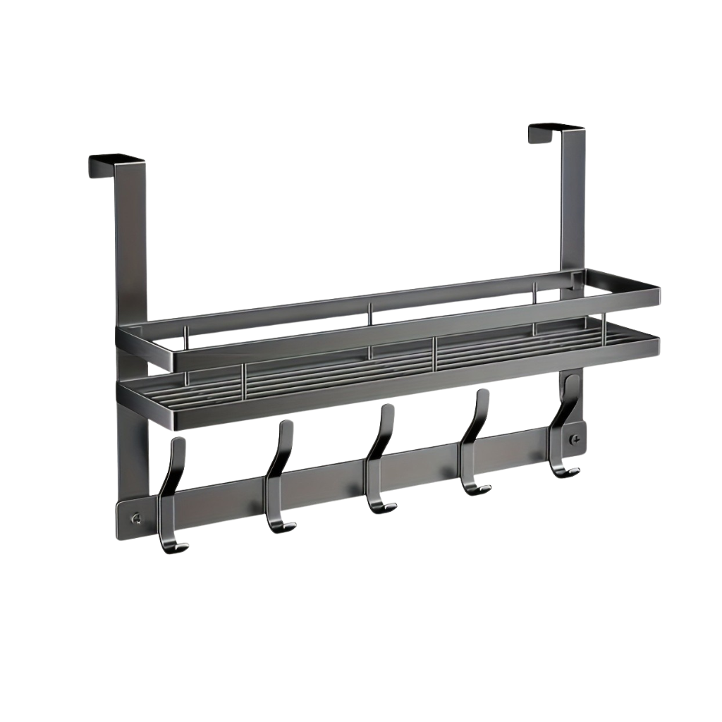 Urban Hanging: Clothes Rack Door Shelf – Modern Metal Design, Polished & Space-Saving for Hallway, Bedroom & Bathroom