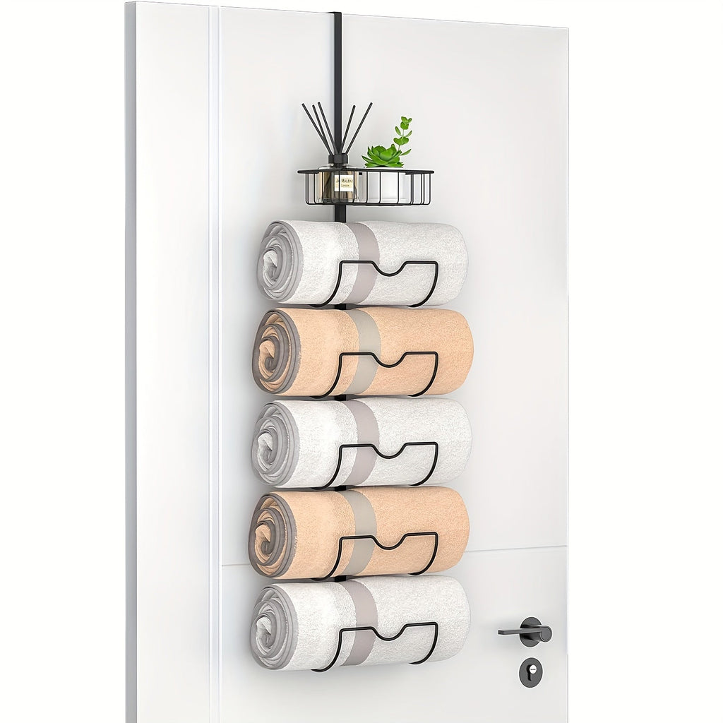 UrbanGestell: Towel Holder Bathroom – multifunctional door holder made of metal, adjustable & space-saving for towels & accessories