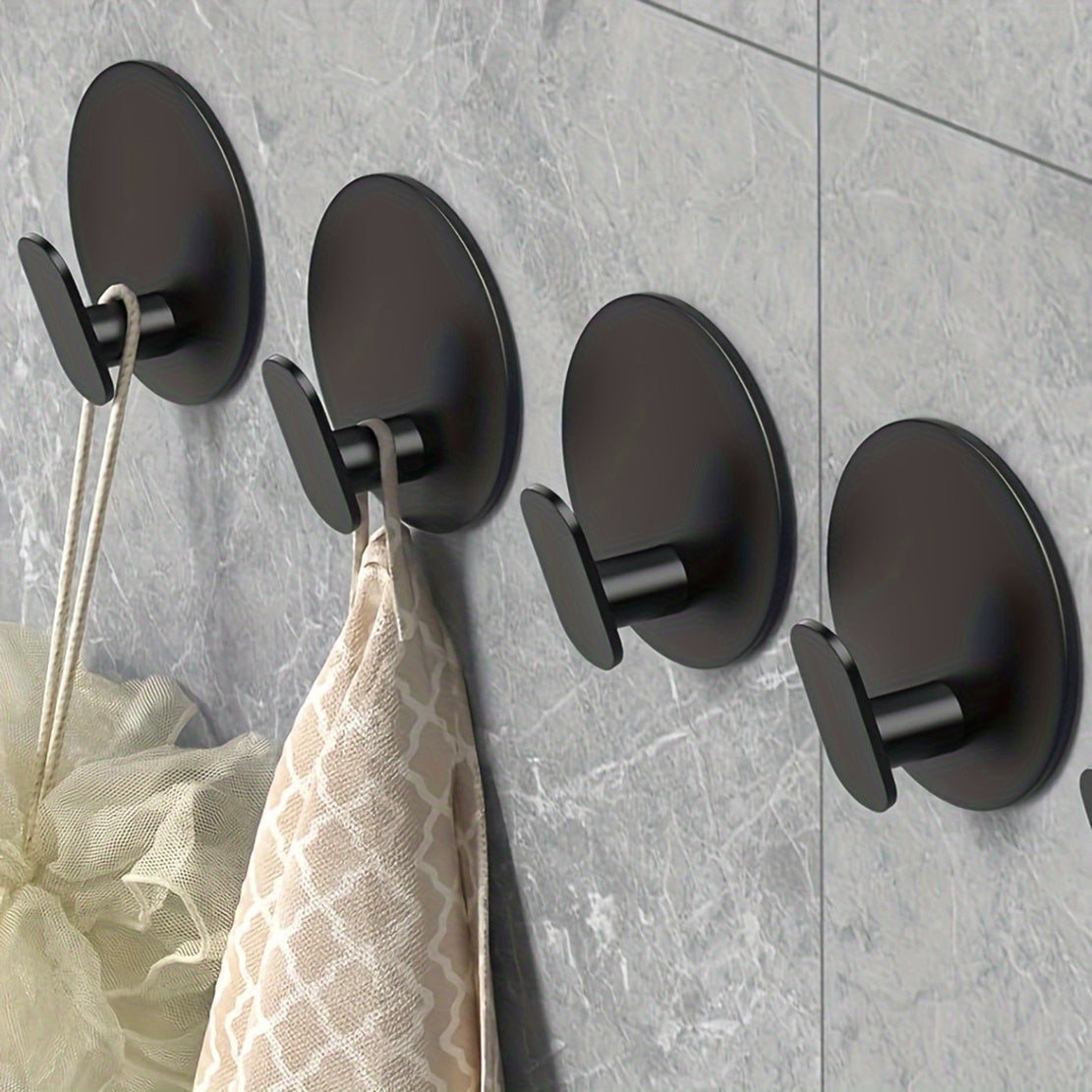 UrbaneHaken: Towel Holder Bathroom – Contemporary Wall Hooks, Self-Adhesive & Space-Saving for Bathroom Textiles & Keys
