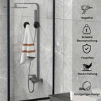 UrbaneHaken: Towel Holder Bathroom – Contemporary Wall Hooks, Self-Adhesive & Space-Saving for Bathroom Textiles & Keys