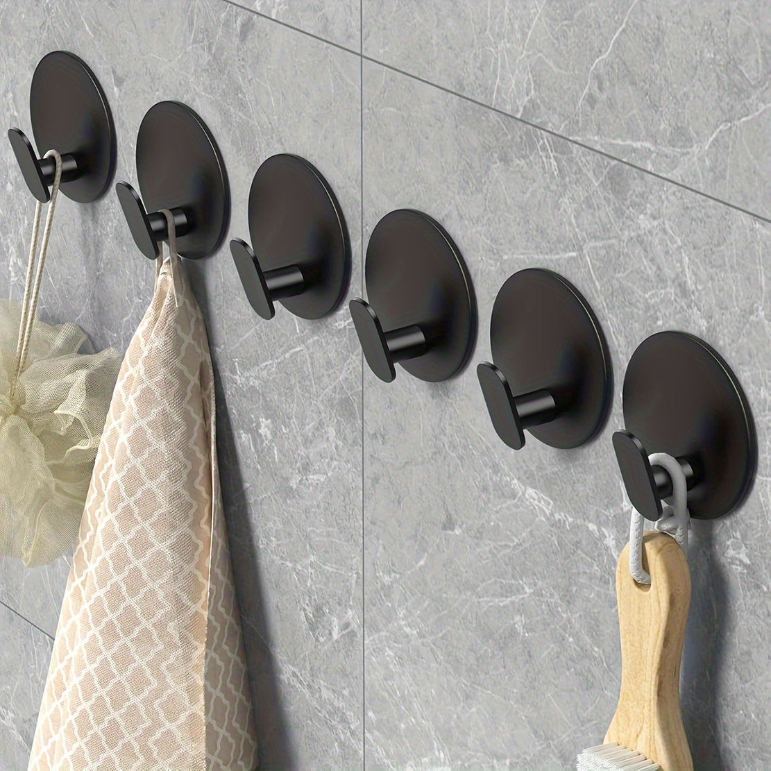 UrbaneHaken: Towel Holder Bathroom – Contemporary Wall Hooks, Self-Adhesive & Space-Saving for Bathroom Textiles & Keys