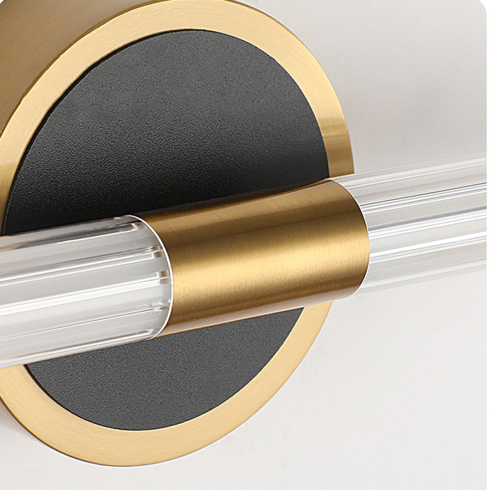 Wall Lamp Black Metal Acrylic Mirror Front Integrated LED Vanity Fixture