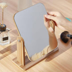 Vanity Mirror Medium-Density Fiberboard Frame 360 Degree Rotation Tabletop Mirror