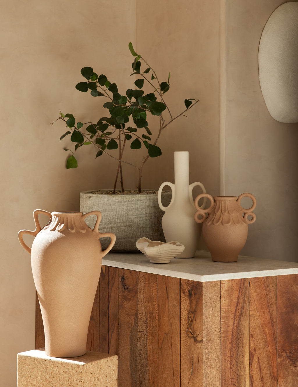 Bello Wrinkle Decorative Bowl | Organic Earthen Form, Textural Glaze