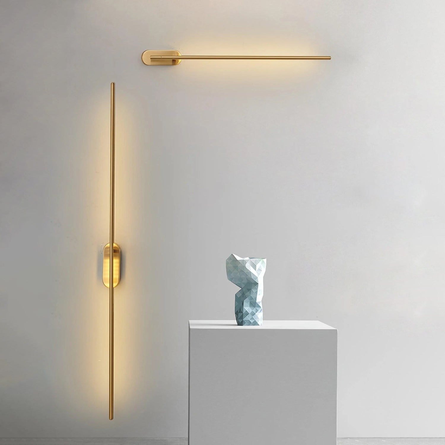 Slim Linear LED Wand Wall Sconce in Brushed Brass