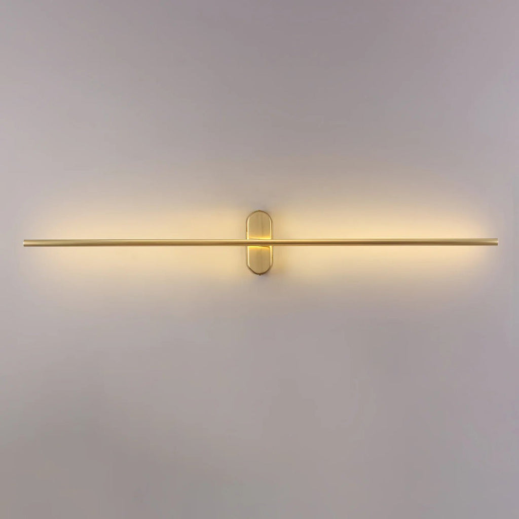 Slim Linear LED Wand Wall Sconce in Brushed Brass