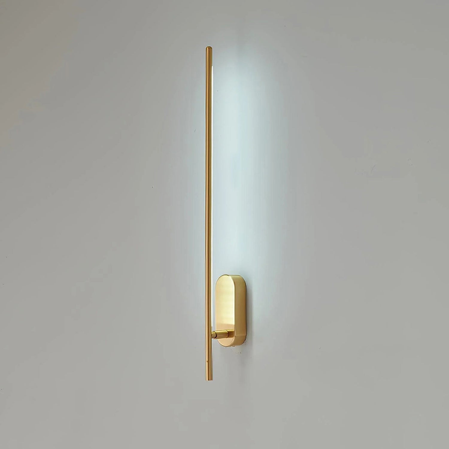 Slim Linear LED Wand Wall Sconce in Brushed Brass