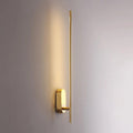 Slim Linear LED Wand Wall Sconce in Brushed Brass