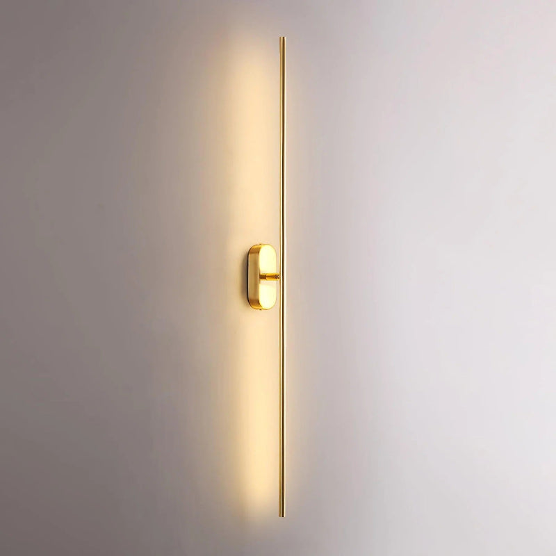 Slim Linear LED Wand Wall Sconce in Brushed Brass