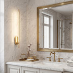Slim Linear LED Wand Wall Sconce in Brushed Brass