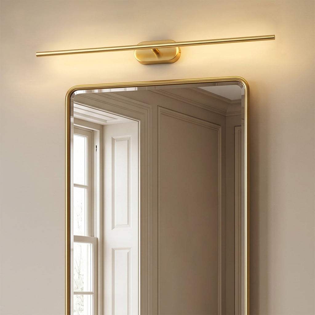 Slim Linear LED Wand Wall Sconce in Brushed Brass
