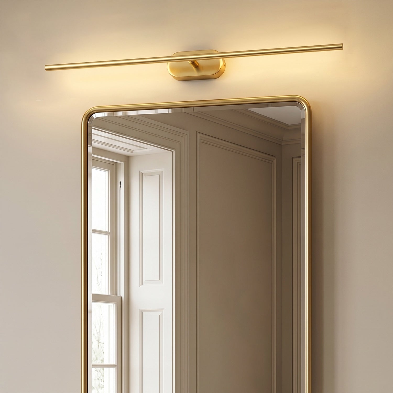 Slim Linear LED Wand Wall Sconce in Brushed Brass