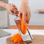 Vegetable Slicer Grater, Stainless Steel, 4 Interchangeable Blades, Manual Operation