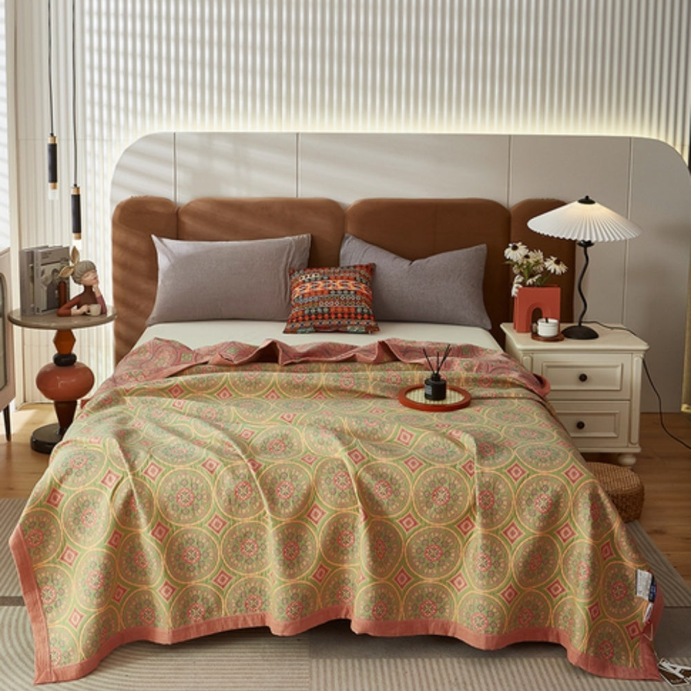 Velina: Elegant Cotton Blanket with Reversible Pattern and Light Texture – for Beds and Modern Living Spaces