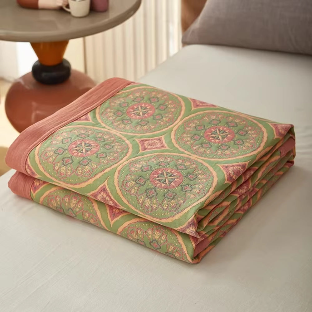 Velina: Elegant Cotton Blanket with Reversible Pattern and Light Texture – for Beds and Modern Living Spaces