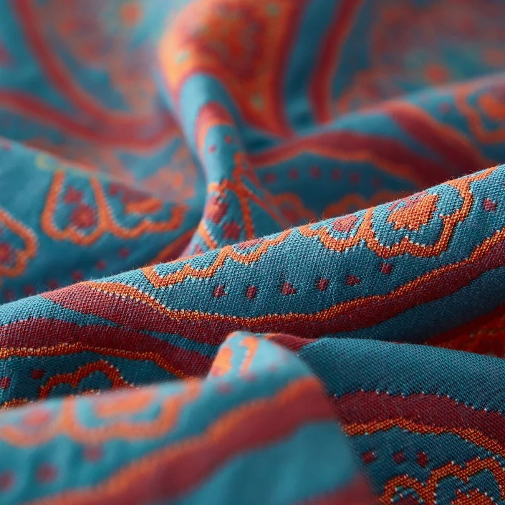 Velina: Elegant Cotton Blanket with Reversible Pattern and Light Texture – for Beds and Modern Living Spaces