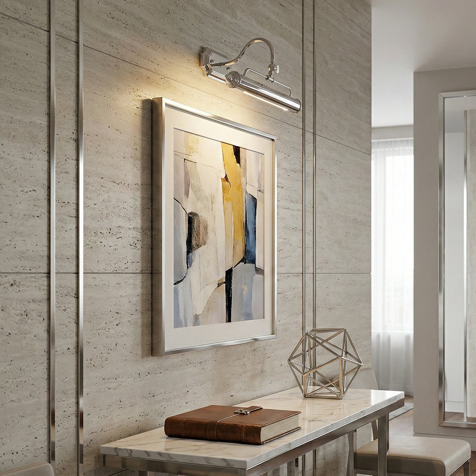 Swan-Neck Adjustable Picture Wall Light in Copper