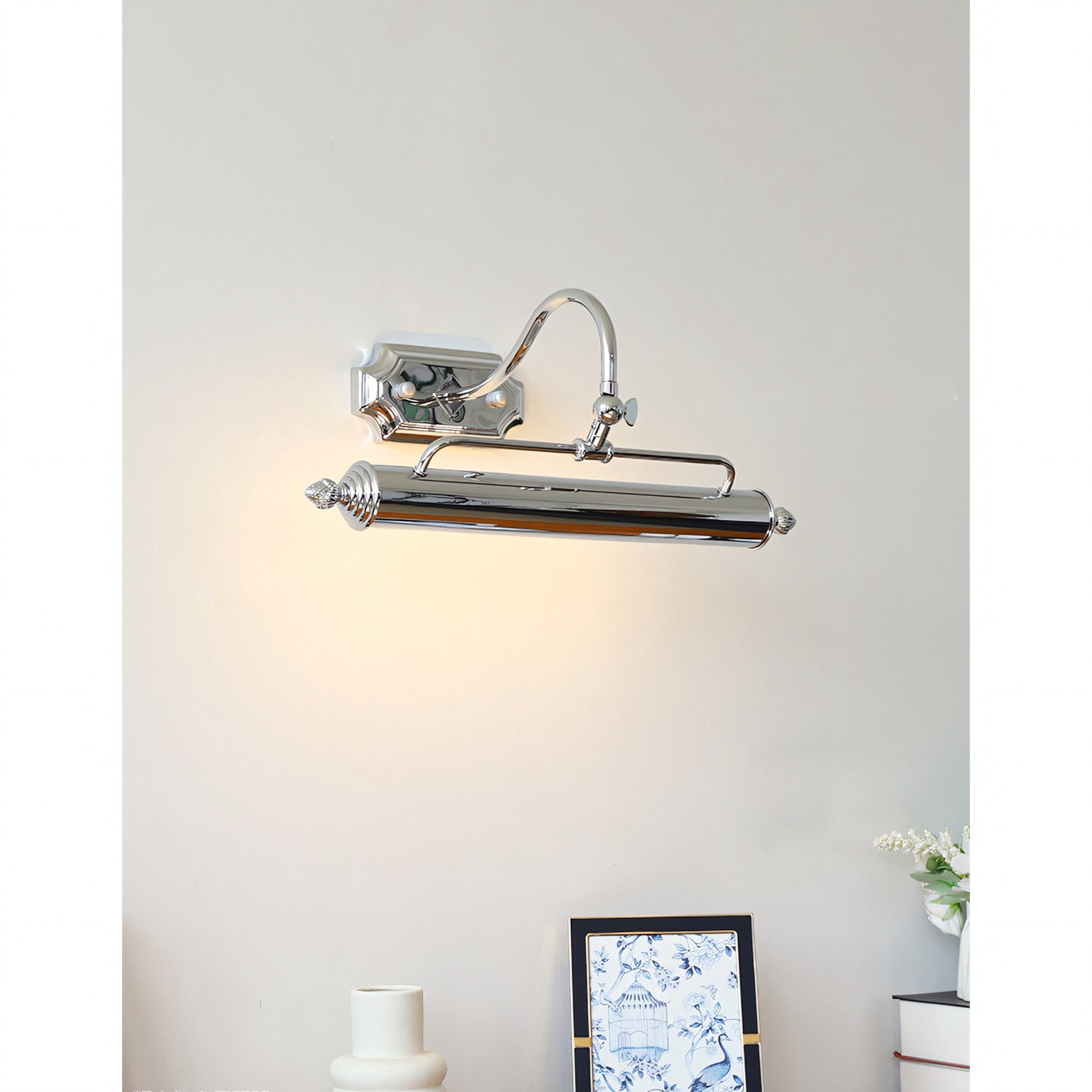 Swan-Neck Adjustable Picture Wall Light in Copper